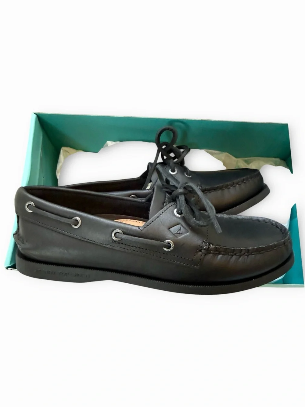 New! Sperry x Aritzia Slim Boat Shoe Black Size 7